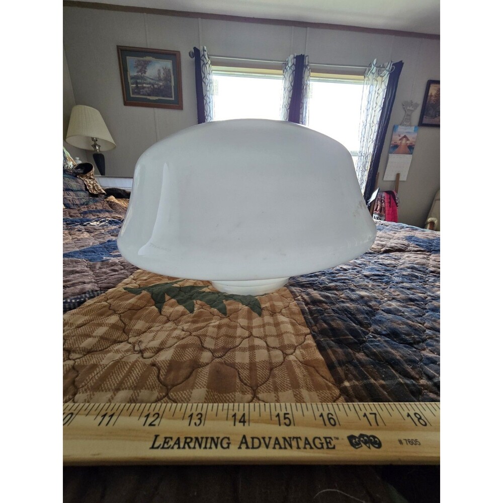 Antique Ceiling Milk Glass School House Mushroom Light Globe